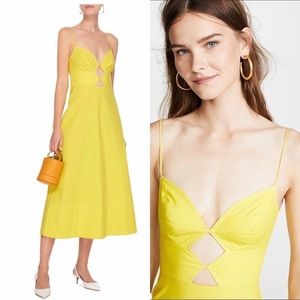 Cutout Yellow Midi Dress Size 